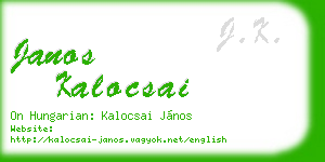 janos kalocsai business card