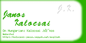 janos kalocsai business card